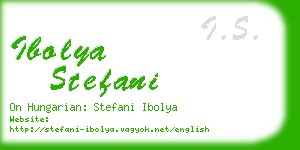 ibolya stefani business card